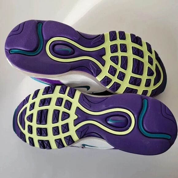 NEW Nike Air Max 97 Hornets Summit White/Purple/Teal CI7388-101 Womens US8 - Picture 10 of 12